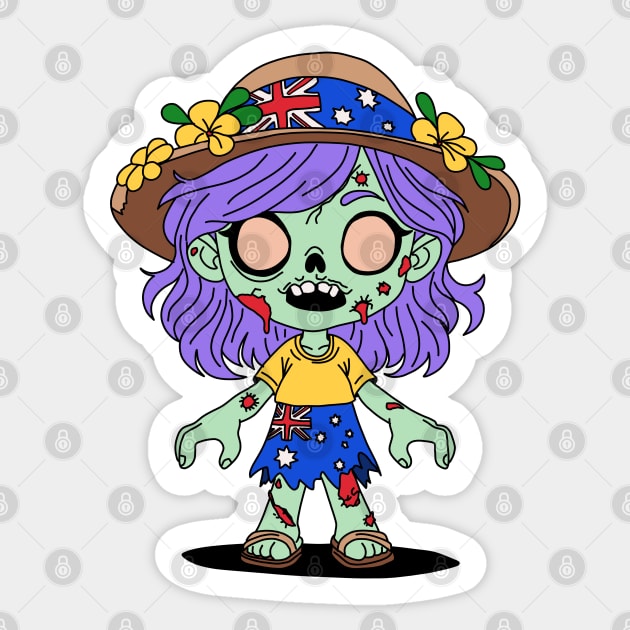 Australian Zombie Sticker by H. R. Sinclair